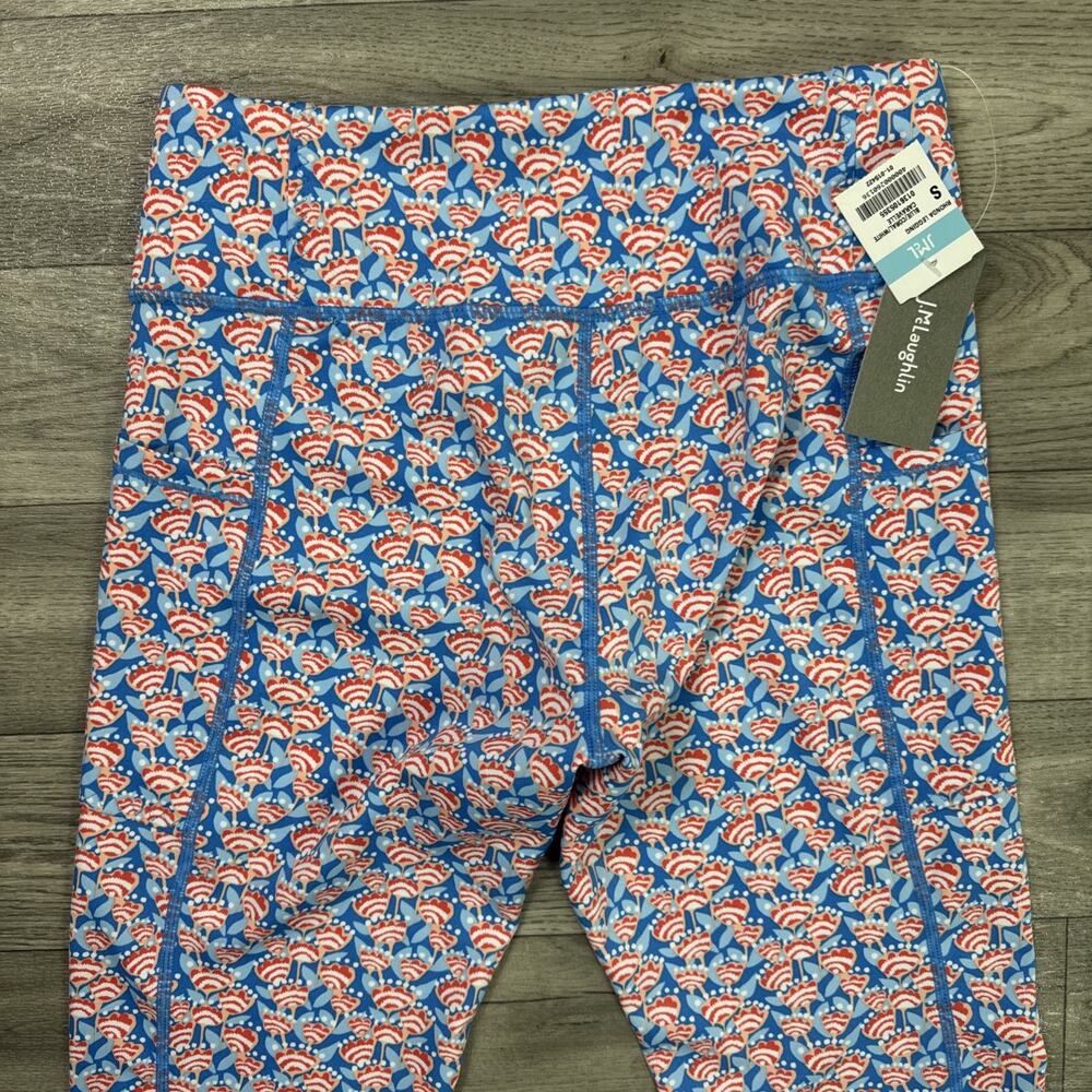J. McLaughlin Rhonda Leggings Pants Mid Rise Blue White Red Pattern sz S - Picture 7 of 7